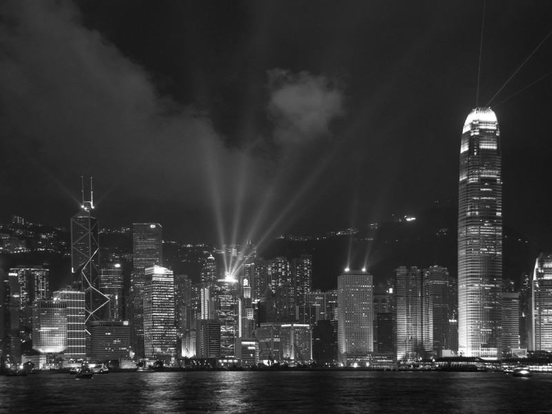 Hong Kong Laser Show_BW